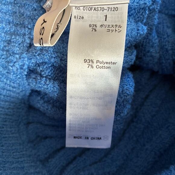 MOUSSY Wide Ribbed Knit Pants Flare Hem in Bright Blue Kidcore Rare Size S (1) - Picture 10 of 13